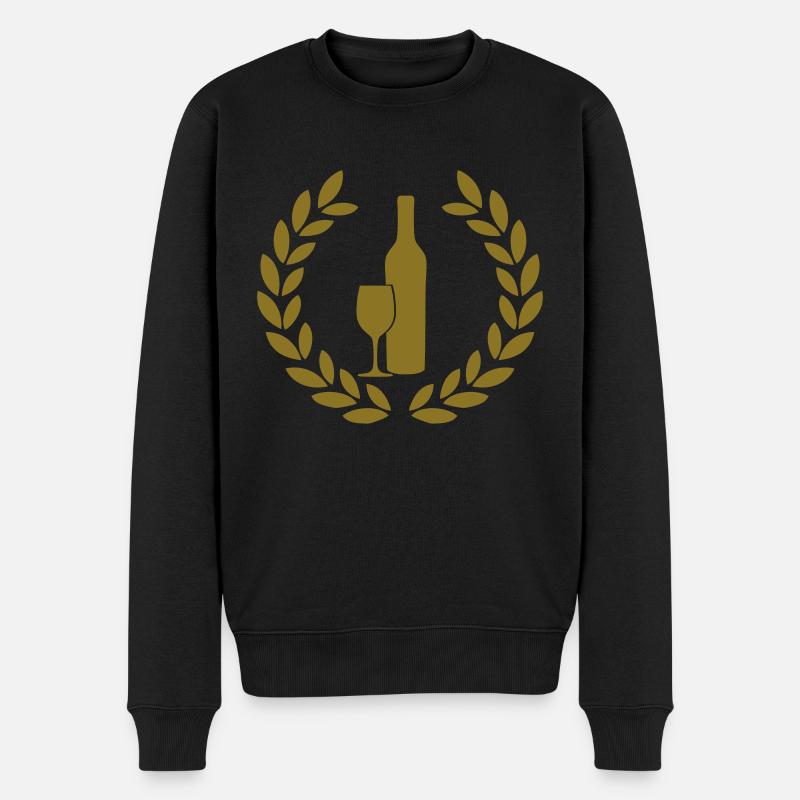 wein deluxe - Männer Premium Bio Pullover - Schwarz
