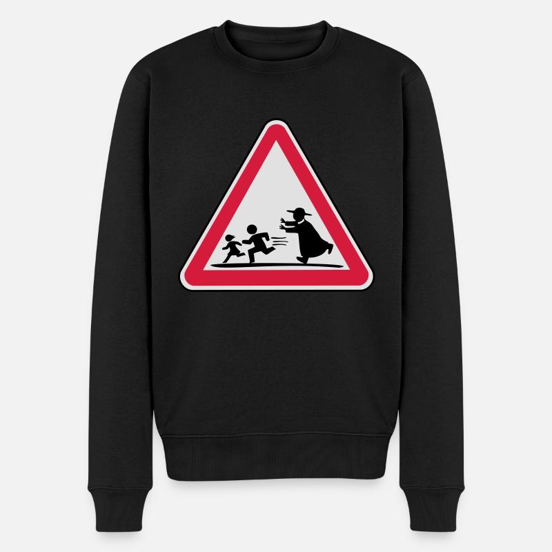 Achtung Pfarrer - Männer Premium Bio Pullover - Schwarz