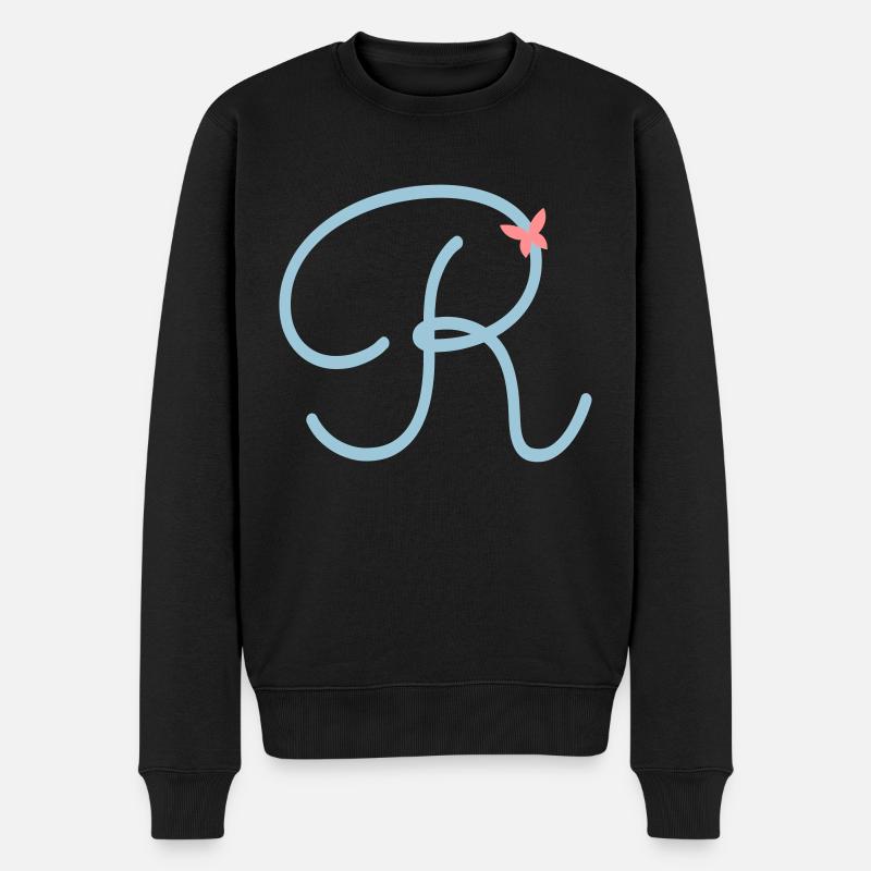 Lettre R lettre initiale papillon - Pull Premium bio Homme - noir