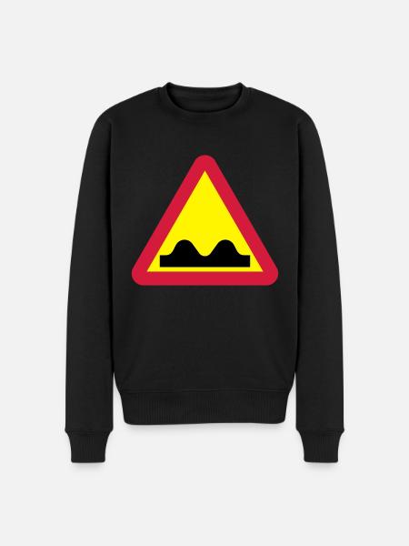 Waarschuwingssein voor hobbelige weg - Mannen Premium Bio sweater - zwart
