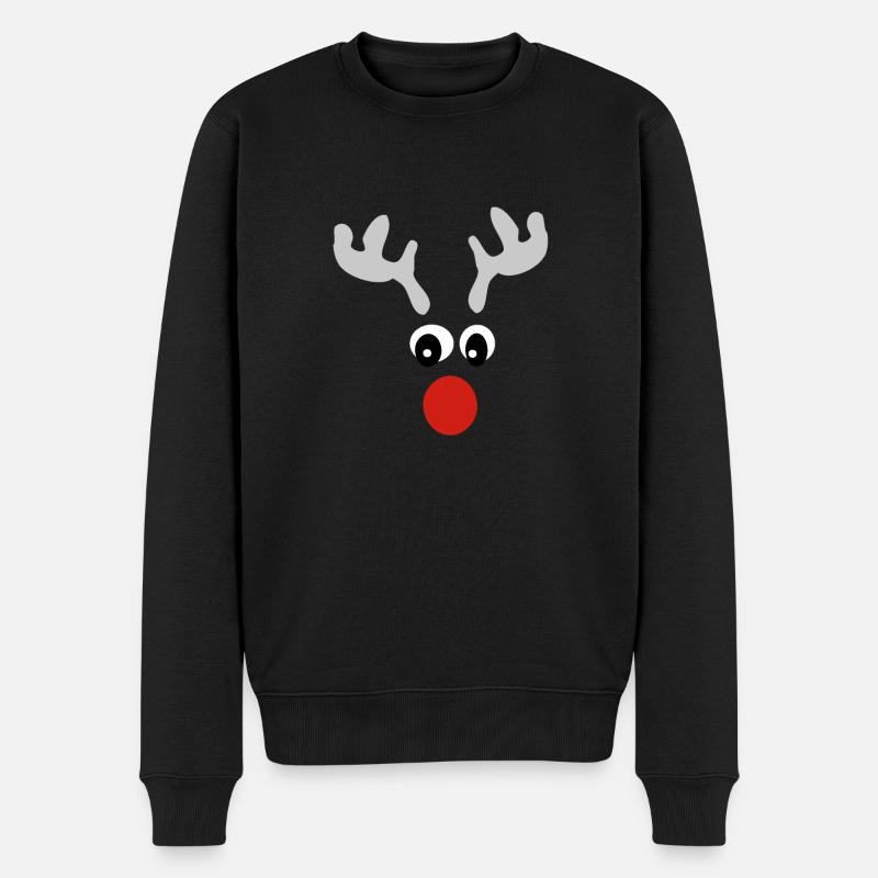 Rentier - Männer Premium Bio Pullover - Schwarz