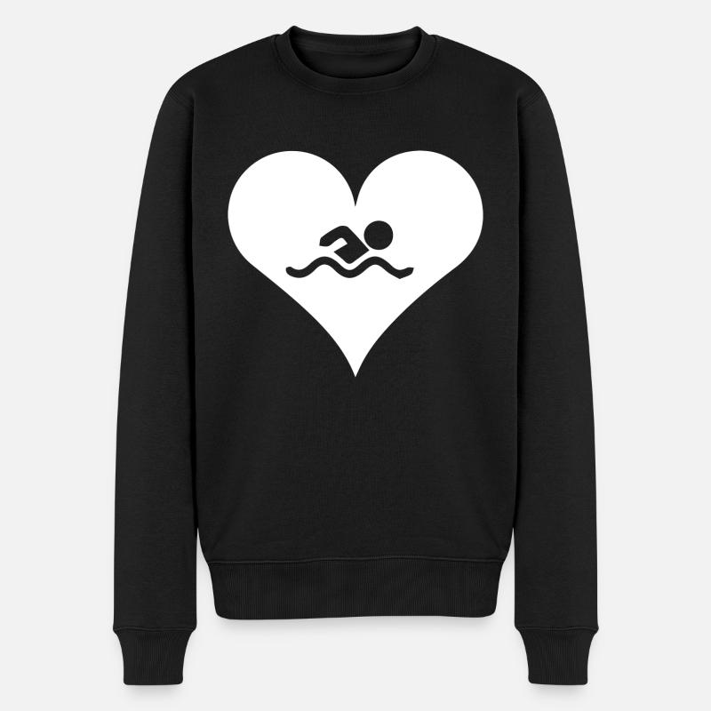 Swim Swimming - Männer Premium Bio Pullover - Schwarz