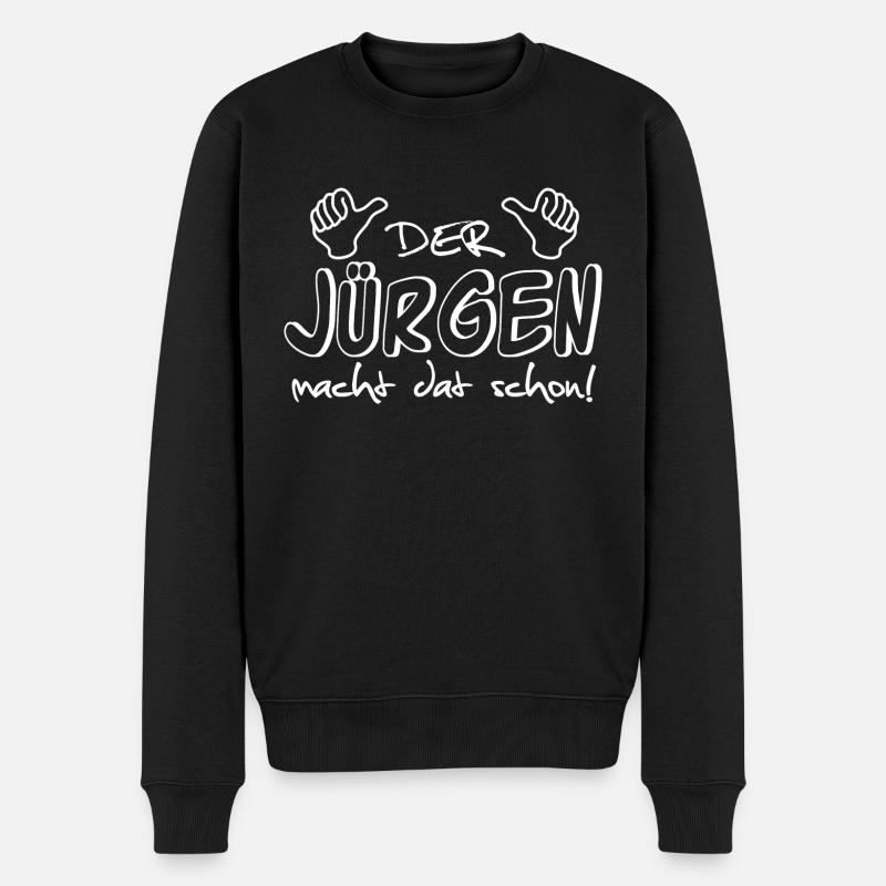 jürgen - Männer Premium Bio Pullover - Schwarz