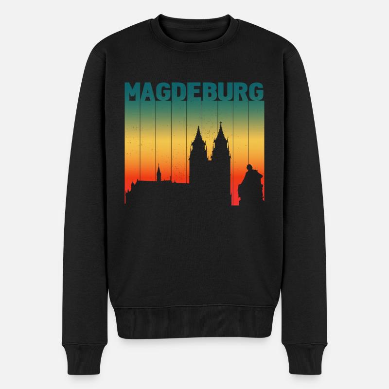 Landeshauptstadt Magdeburg Vintage - Männer Premium Bio Pullover - Schwarz