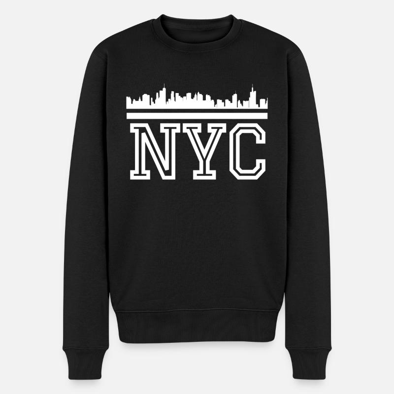 Lettrage NYC - Pull Premium bio Homme - noir