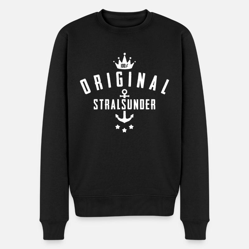 100% Original Stralsunder Hansestadt Stralsund - Männer Premium Bio Pullover - Schwarz