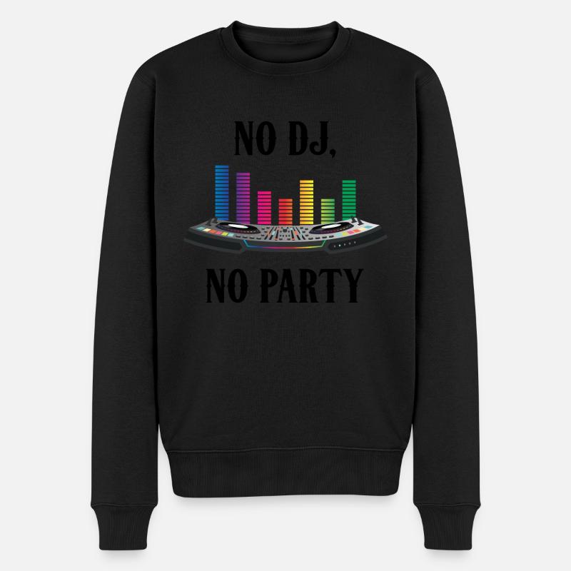 No DJ No Party Computer DJ Djane Mix - Männer Premium Bio Pullover - Schwarz