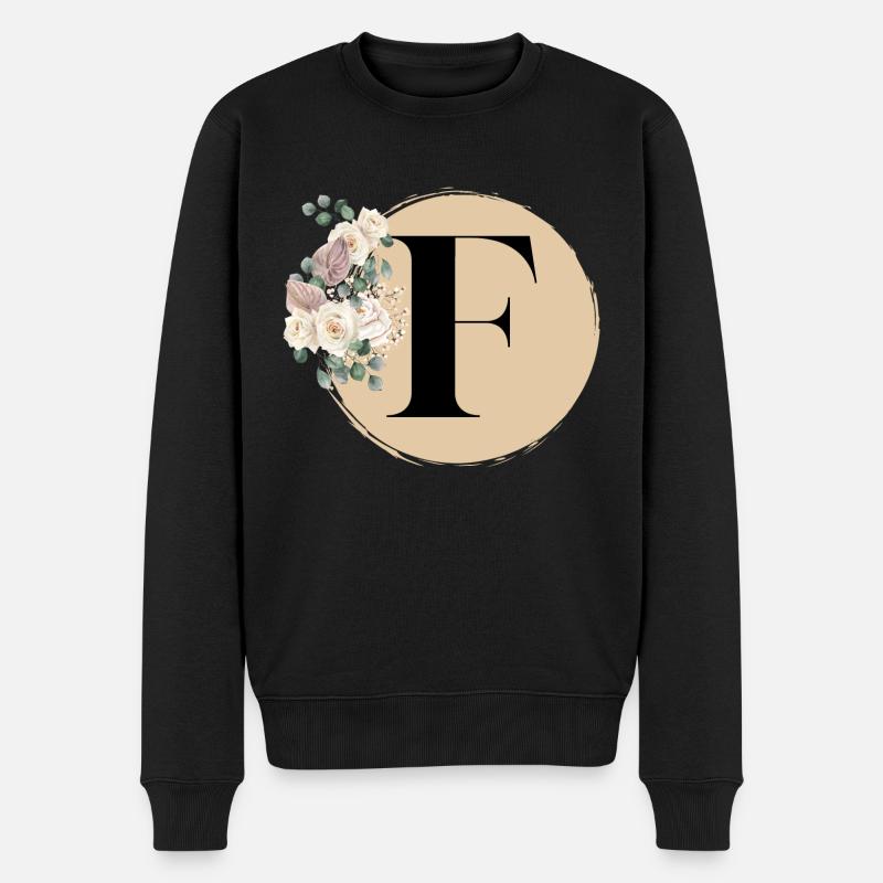 lettre F - Pull Premium bio Homme - noir