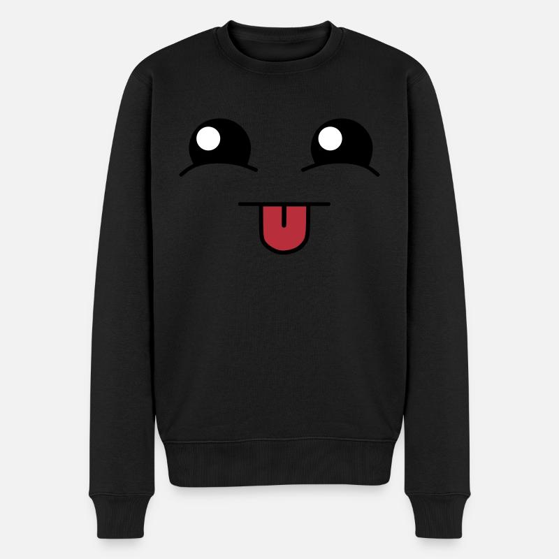 Cute face - Männer Premium Bio Pullover - Schwarz