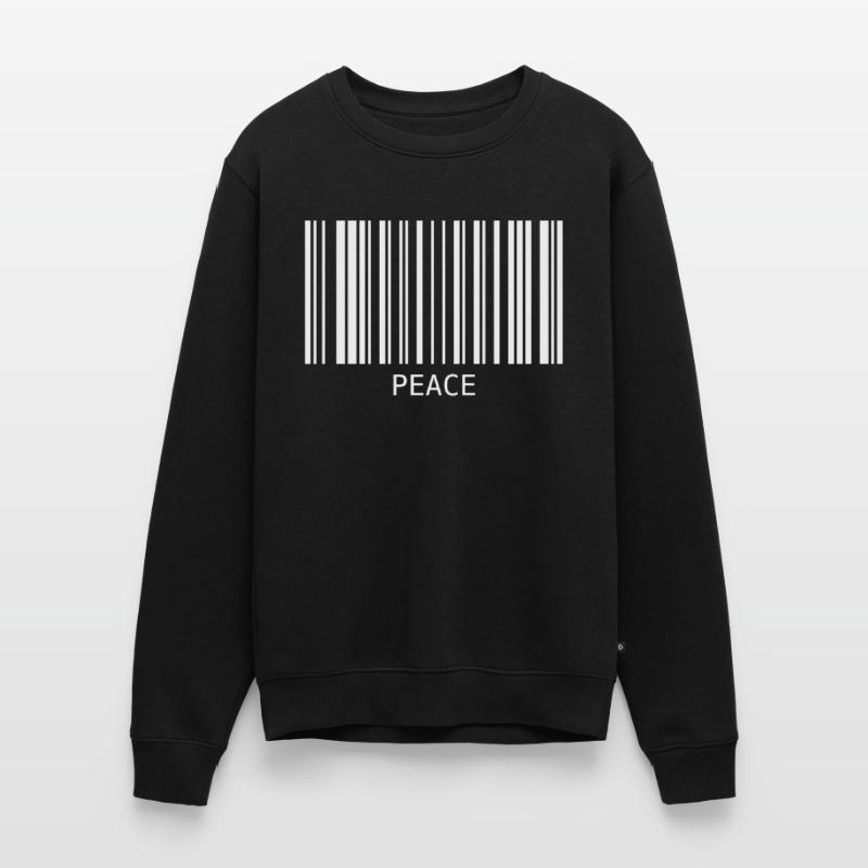Peace Barcode Friedenszeichen Strichcode Symbol Männer Premium Bio Pullover