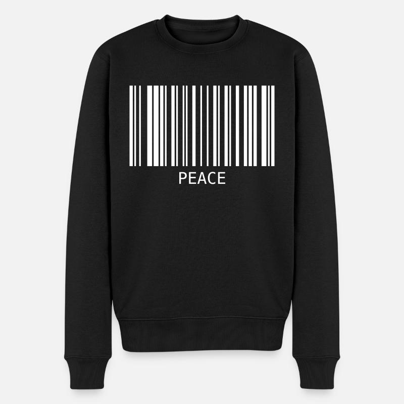 Peace Barcode Friedenszeichen Strichcode Symbol - Men's Premium Organic Jumper - black