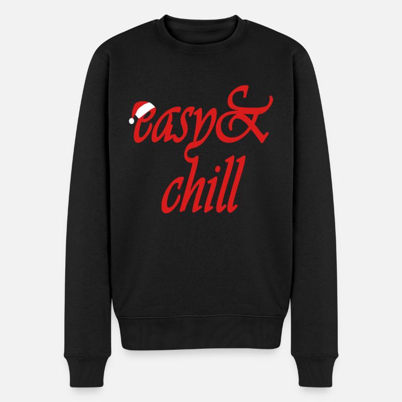 easy & chill - Männer Premium Bio Pullover - Schwarz