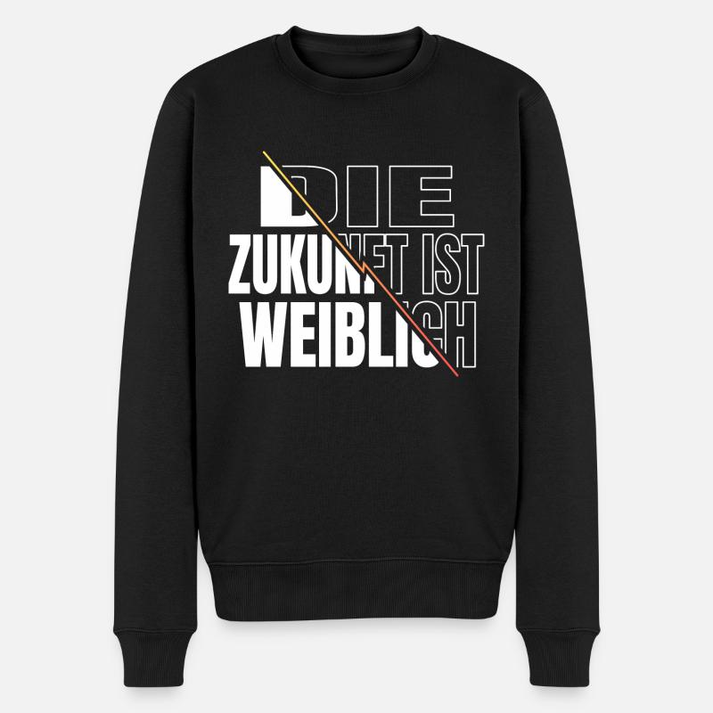 frauenpower lustig donald  die welt statement - Männer Premium Bio Pullover - Schwarz