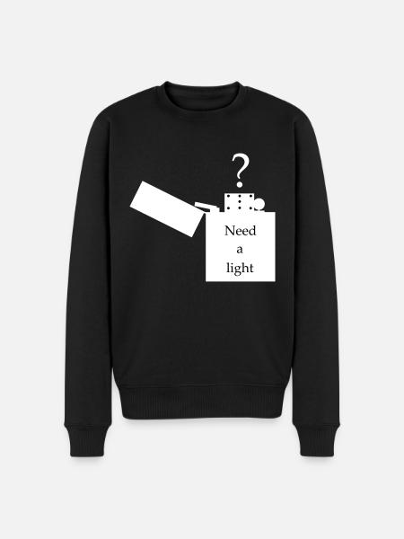 Lighter - picture with lettering - Men's Premium Organic Jumper - black