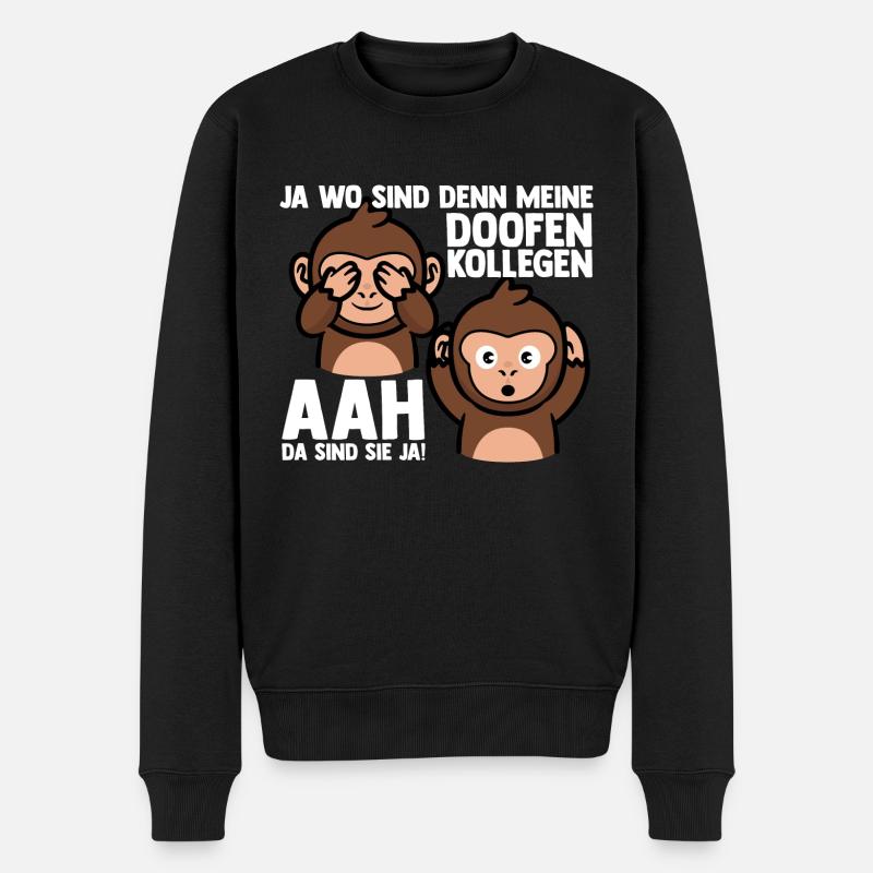 Doofe Kollegen Arbeitsplatz Rente Abschied Arbeits - Männer Premium Bio Pullover - Schwarz