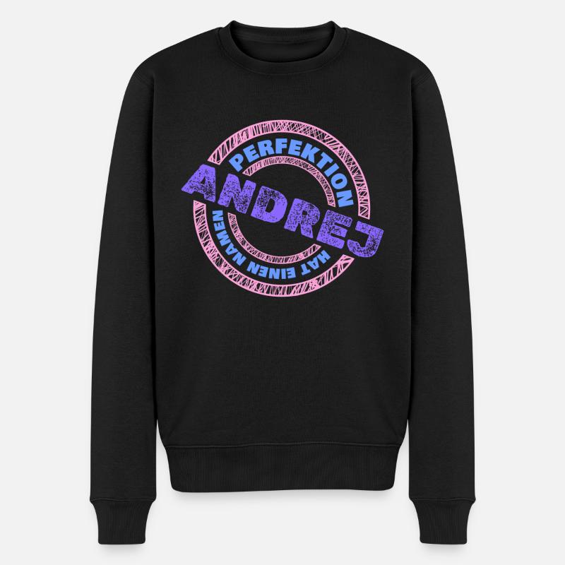 Perfektion Andrej - Männer Premium Bio Pullover - Schwarz