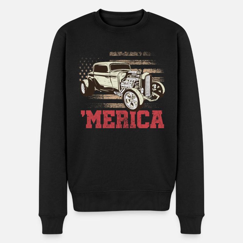 Merica | Voiture de collection - Pull Premium bio Homme - noir