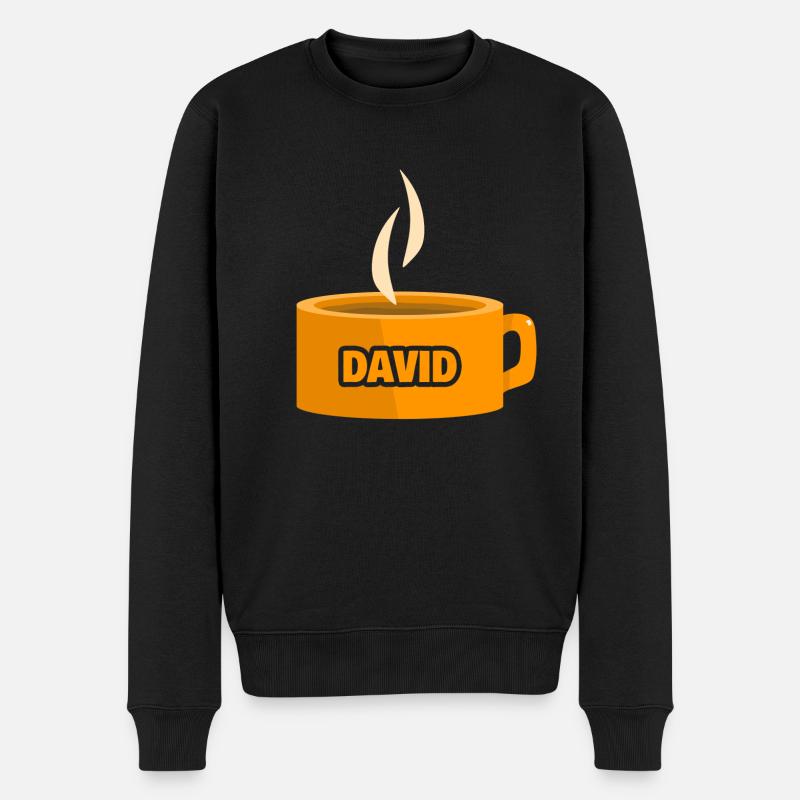 Teetasse David - Männer Premium Bio Pullover - Schwarz