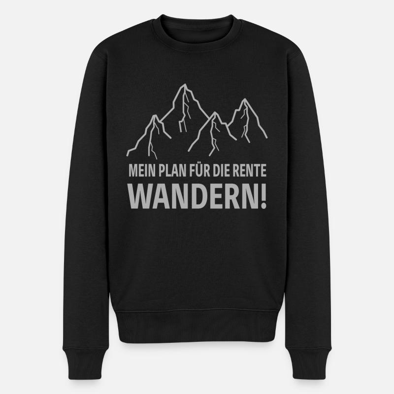 Wandern Berge witzige Sprüche Rente Rentner - Männer Premium Bio Pullover - Schwarz