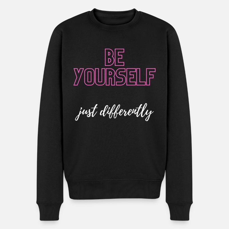 Be Yourself but differently - Männer Premium Bio Pullover - Schwarz