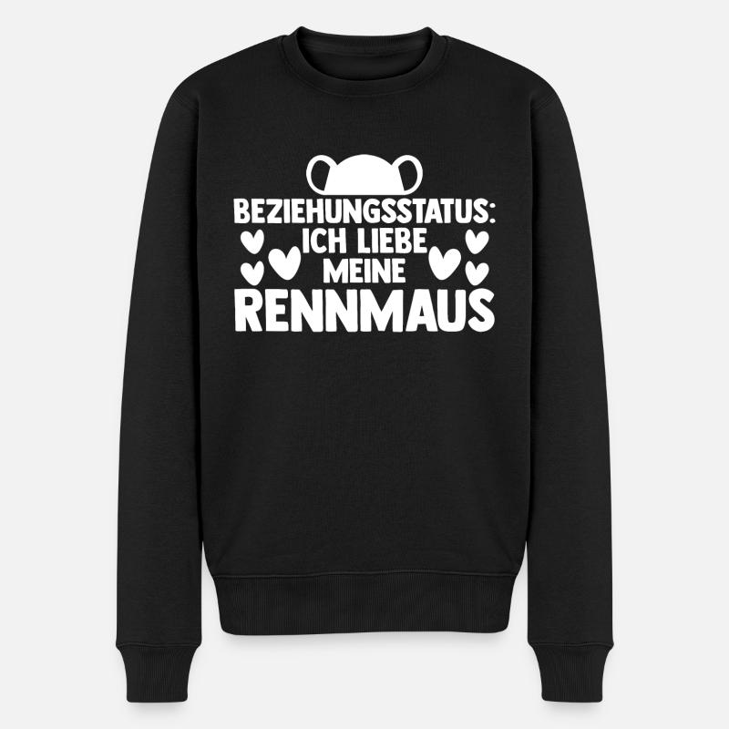 Maus Mäuse Rennmaus - Männer Premium Bio Pullover - Schwarz
