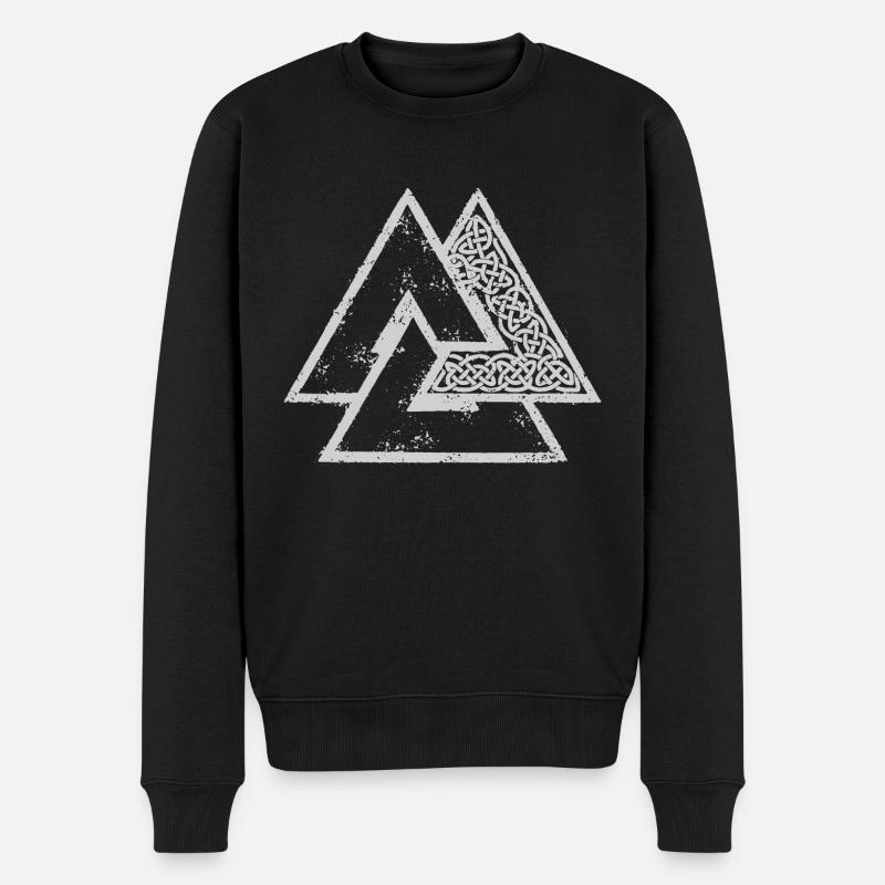 Wikinger-Symbole - Männer Premium Bio Pullover - Schwarz