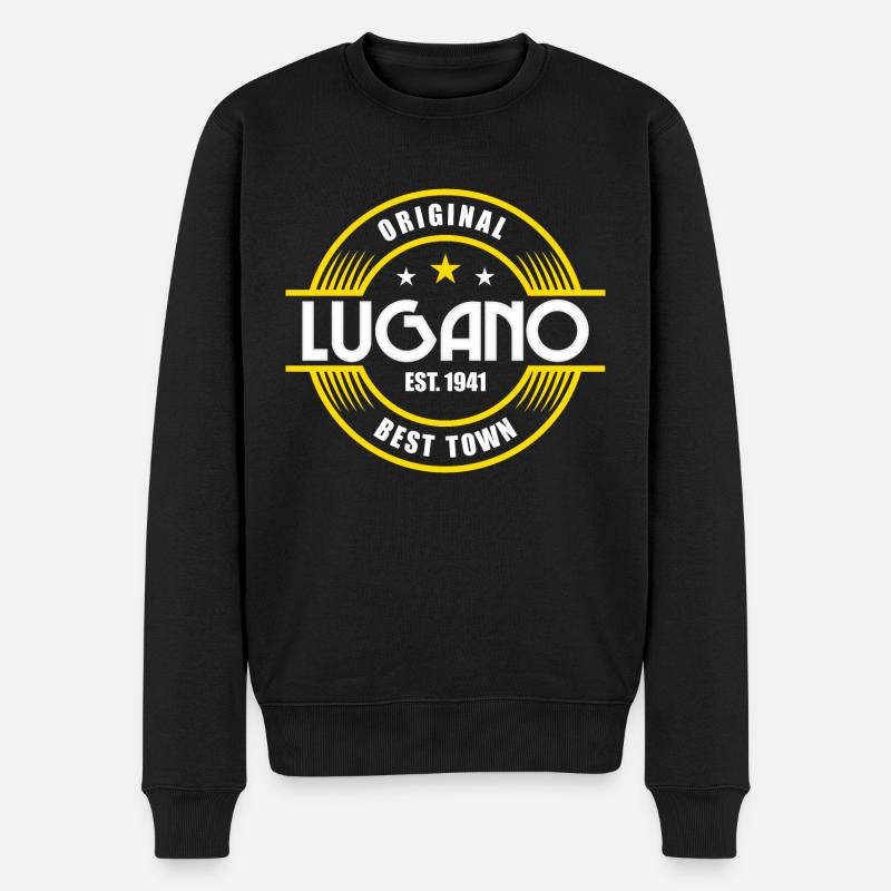 Lugano - Männer Premium Bio Pullover - Schwarz