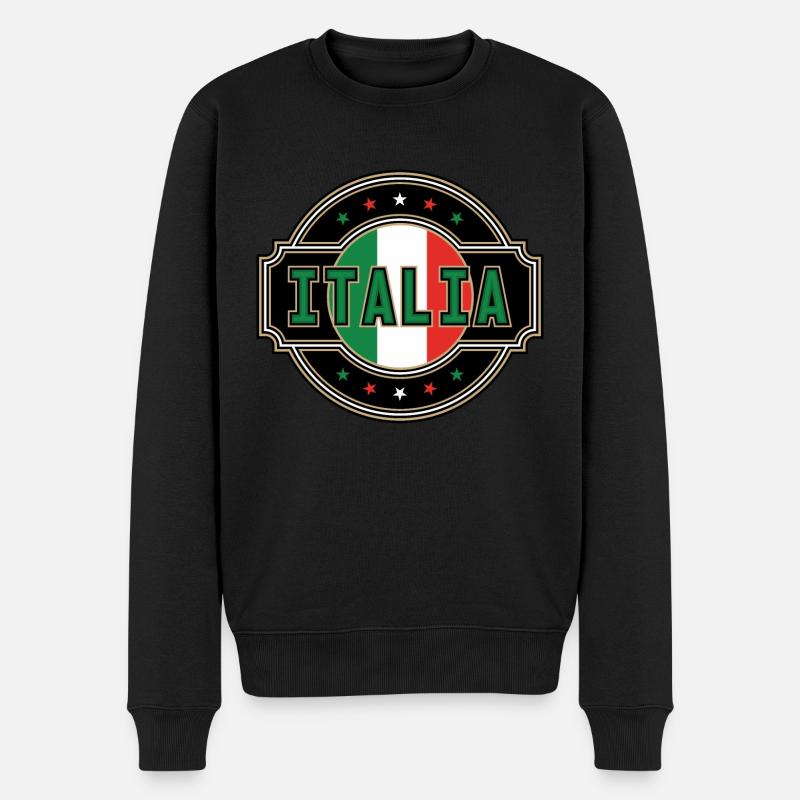 Italien - Männer Premium Bio Pullover - Schwarz
