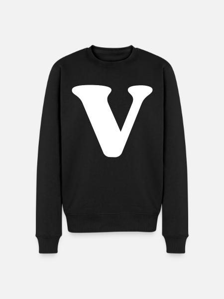 Letter v - Men's Premium Organic Jumper - black