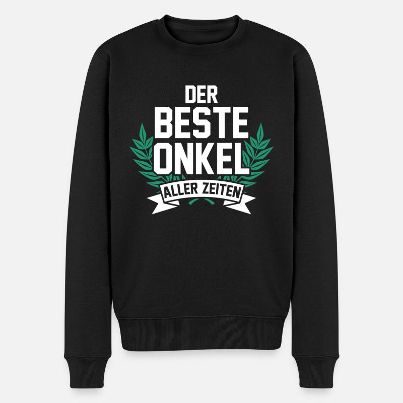Bester Onkel - Männer Premium Bio Pullover - Schwarz