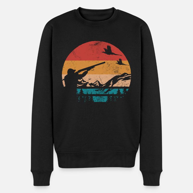 Pheasant hunter Retro - Männer Premium Bio Pullover - Schwarz