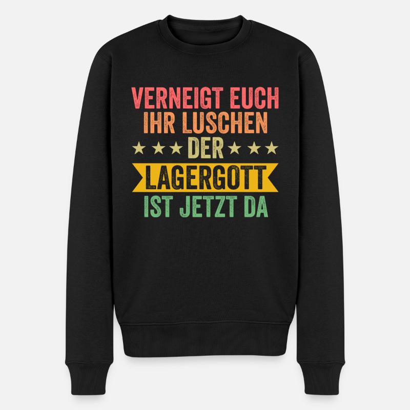Lagergott Gabelstapler Staplerfahrer Logistiker La - Männer Premium Bio Pullover - Schwarz
