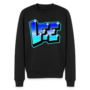 Graffiti-Name LEE von Max le Tagueur - Männer Premium Bio Pullover - Schwarz - Vorne - Nico (187cm)