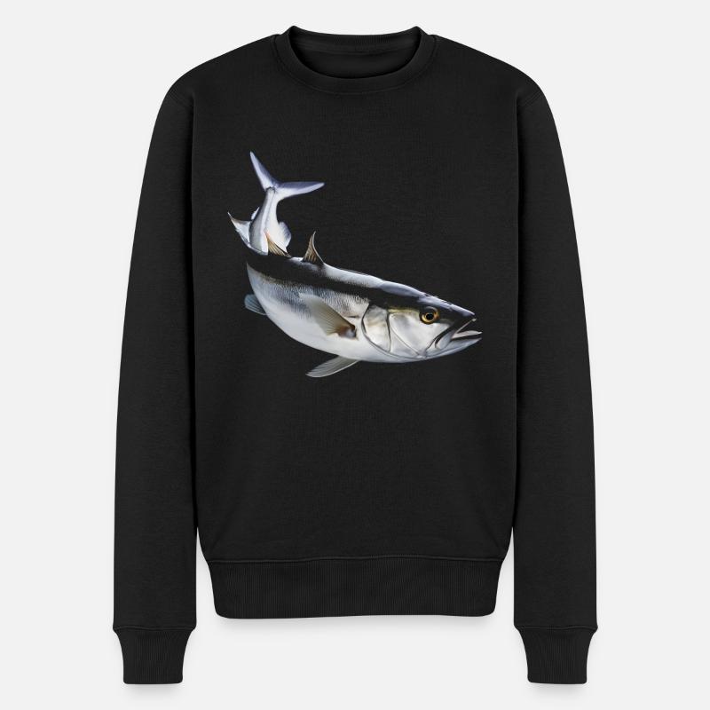 Schellfisch Fisch - Männer Premium Bio Pullover - Schwarz
