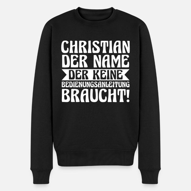Prénom Chris Christian - Pull Premium bio Homme - noir