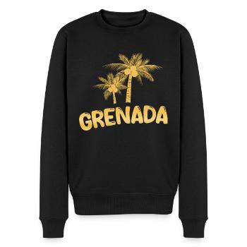 Grenada als Grenada - Männer Premium Bio Pullover - Schwarz - Vorne - Nico (187cm)