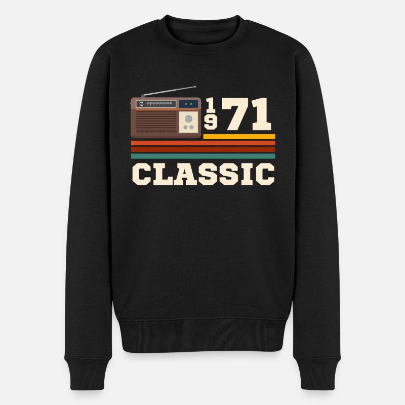 Jubiläum 1971 Retro-Klassiker - Männer Premium Bio Pullover - Schwarz