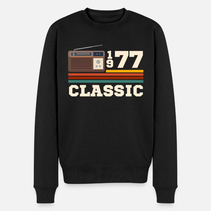 Jubiläum 1977 Retro-Klassiker - Männer Premium Bio Pullover - Schwarz