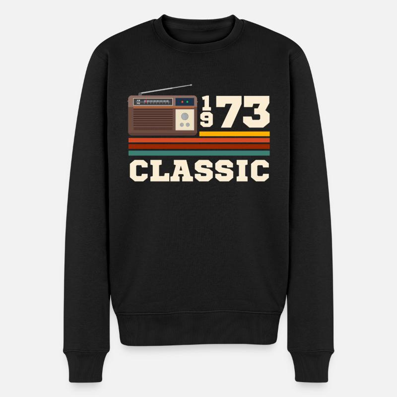 Jubiläum 1973 Retro-Klassiker - Männer Premium Bio Pullover - Schwarz