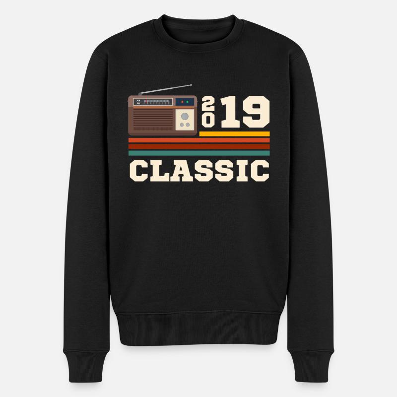 Jubiläum 2019 Retro Klassiker - Männer Premium Bio Pullover - Schwarz