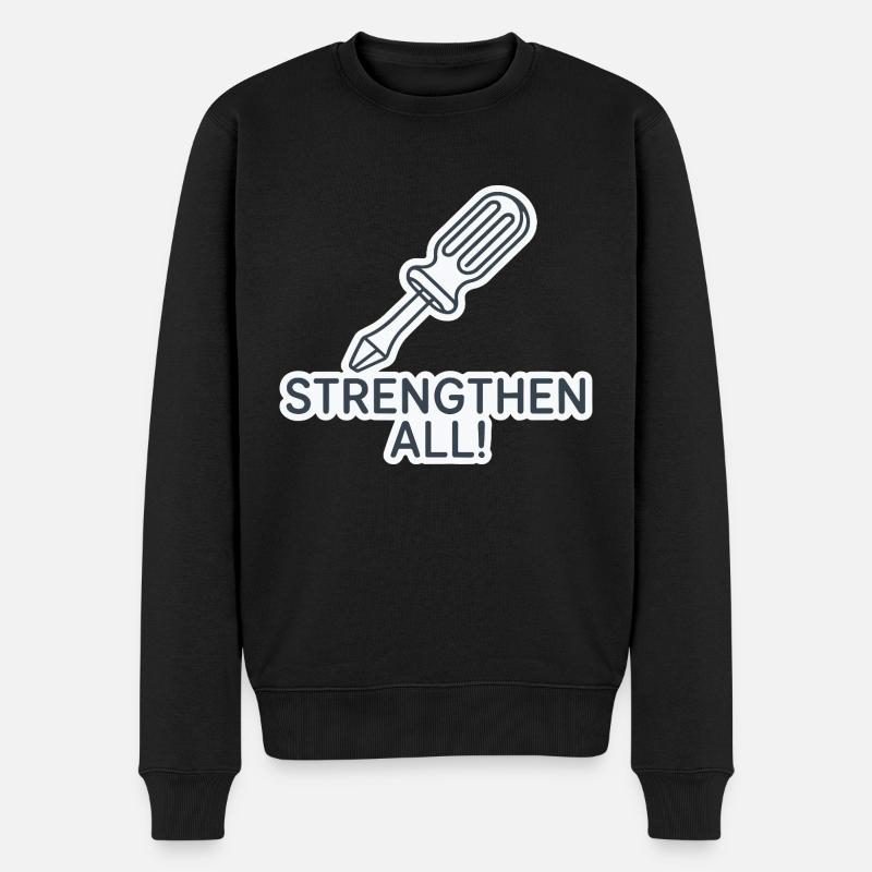 ALLE STÄRKEN - Männer Premium Bio Pullover - Schwarz