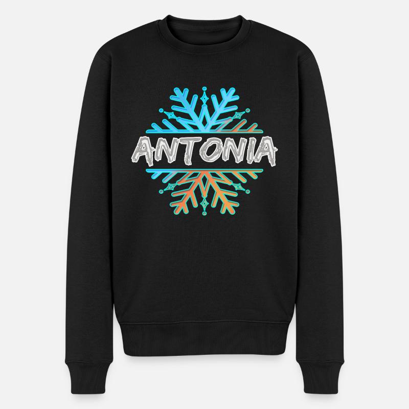 Antonia - Männer Premium Bio Pullover - Schwarz