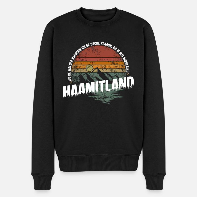 Heimatland Erzgebirge - Männer Premium Bio Pullover - Schwarz