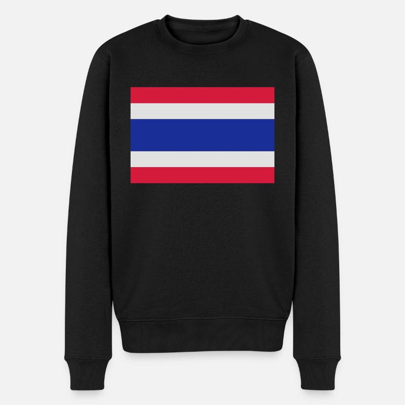 Thailand Flagge - Männer Premium Bio Pullover - Schwarz