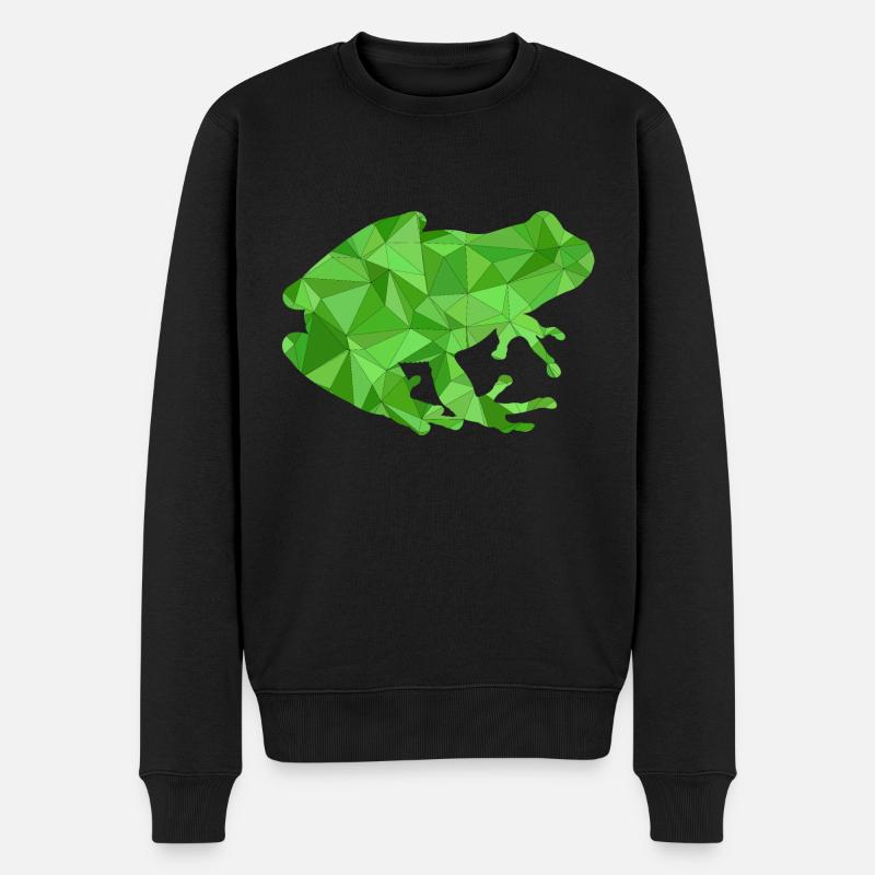 Frosch Geometrisch - Männer Premium Bio Pullover - Schwarz