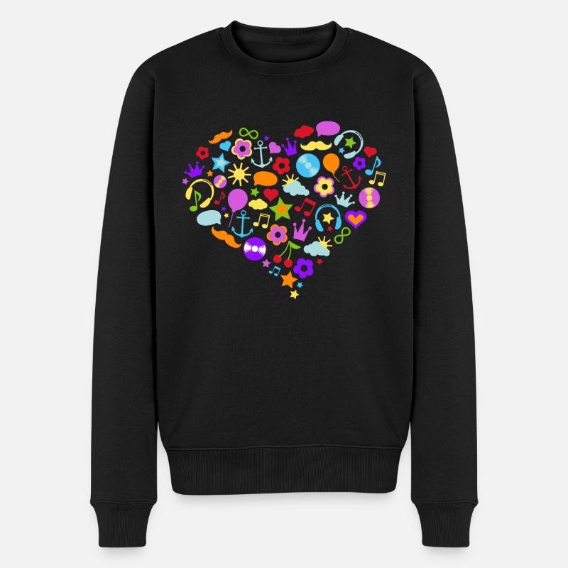 heart coeur - Pull Premium bio Homme - noir