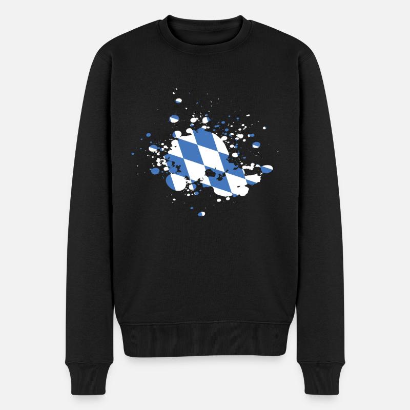 Bayern Flagge - Männer Premium Bio Pullover - Schwarz