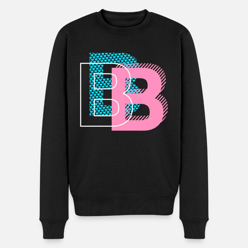 B wie Buchstabe - Männer Premium Bio Pullover - Schwarz