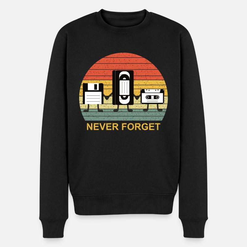 Never Forget - Männer Premium Bio Pullover - Schwarz