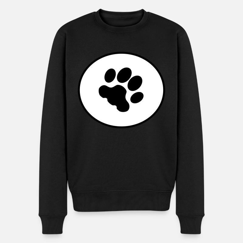 Pfotenabdruck - Männer Premium Bio Pullover - Schwarz